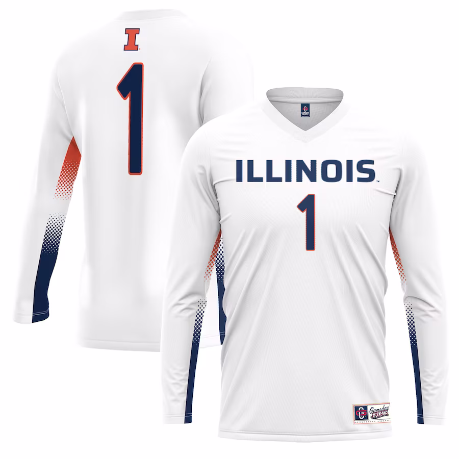 #1 Illinois Fighting Illini GameDay Greats Youth Lightweight Women's Volleyball Jersey - White - Jersey