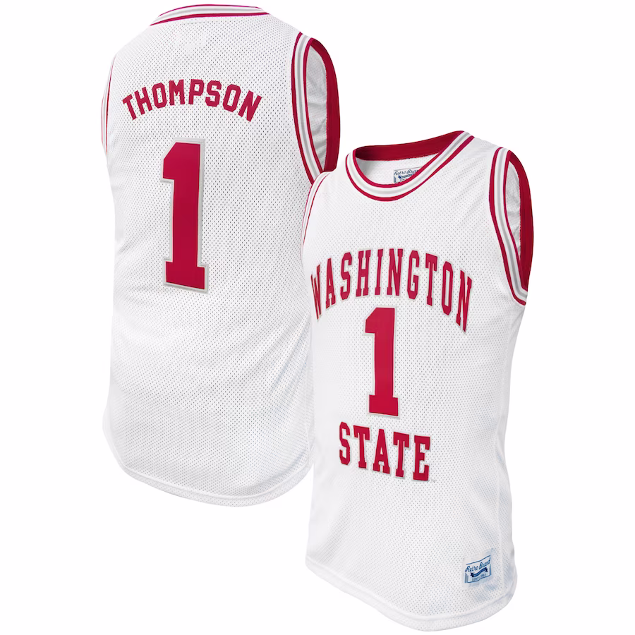 Klay Thompson Washington State Cougars Original Retro Brand Alumni Basketball Jersey - White - Jersey