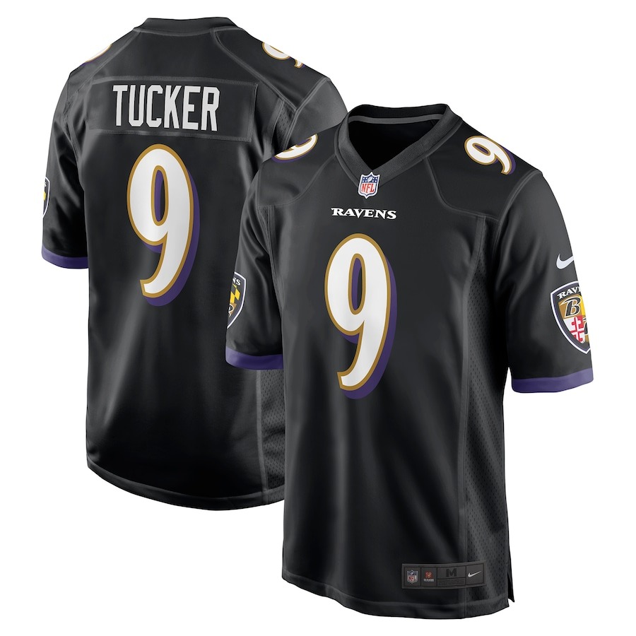 Men's Baltimore Ravens Justin Tucker Nike Black Player Game Jersey - Jersey