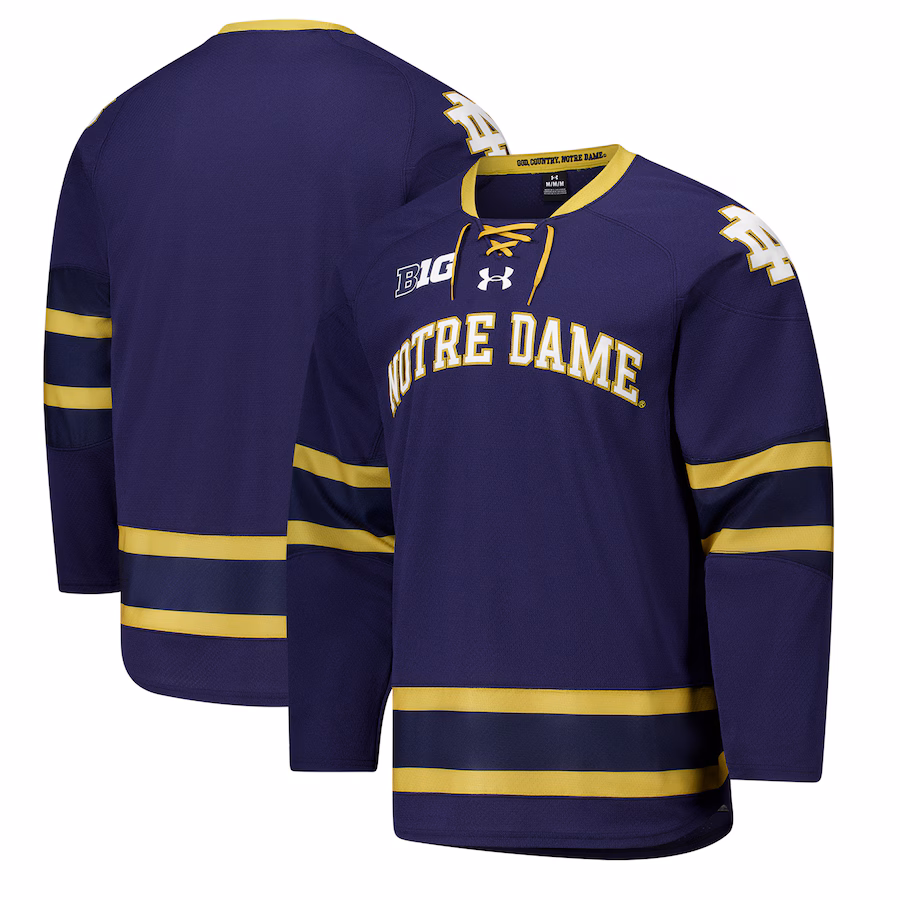 Men's Under Armour Navy Notre Dame Fighting Irish Replica Hockey Jersey - Jersey
