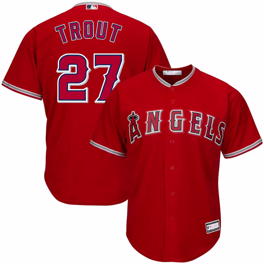 Men's Los Angeles Angels Mike Trout Red Big & Tall Replica Player Jersey - Jersey