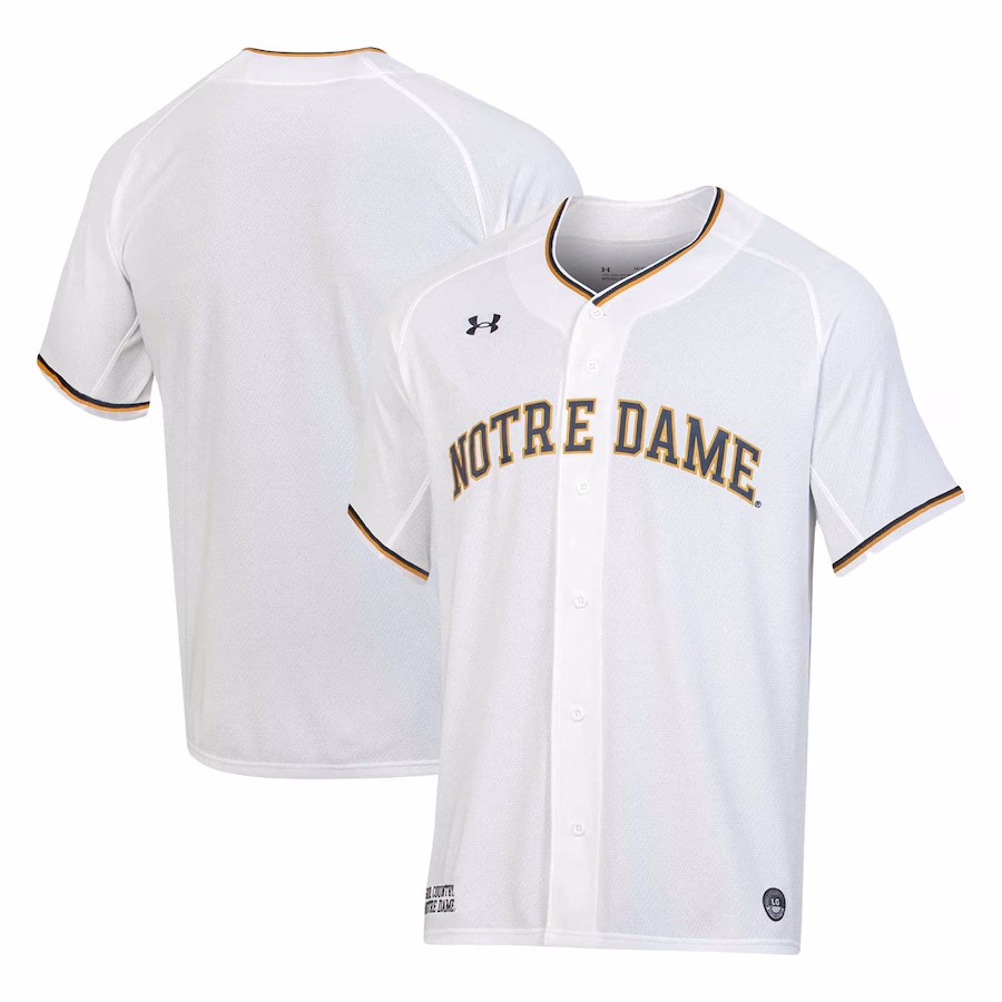 Men's Under Armour White Notre Dame Fighting Irish Replica Baseball Jersey - Jersey