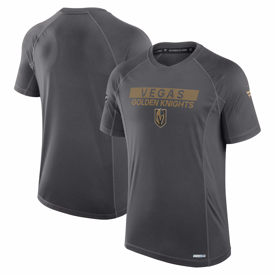 Men's Vegas Golden Knights Fanatics Gray Authentic Pro Rink Tech T-Shirt - Jersey