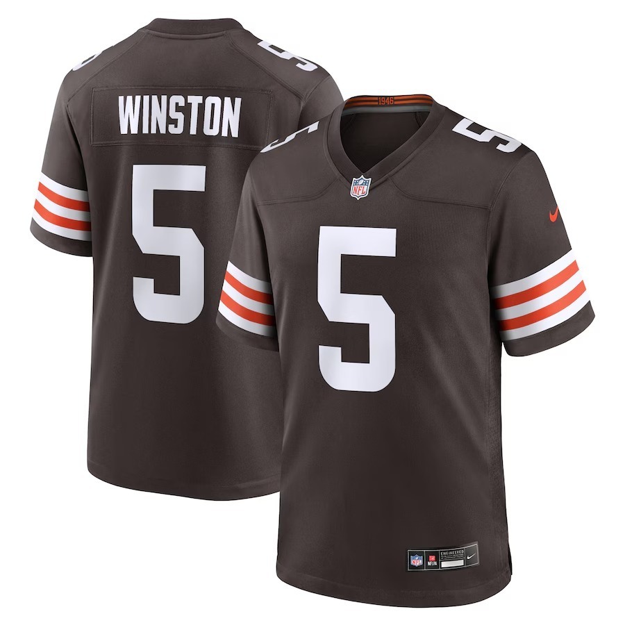 Men's Cleveland Browns Jameis Winston Nike Brown Team Game Jersey - Jersey