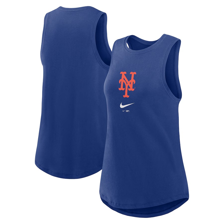 Women's New York Mets Nike Royal Legacy Icon High Neck Performance Tank Top - Jersey