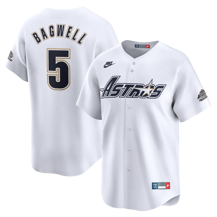 Men's Houston Astros Jeff Bagwell Nike White Throwback Cooperstown Collection Limited Jersey - Jersey