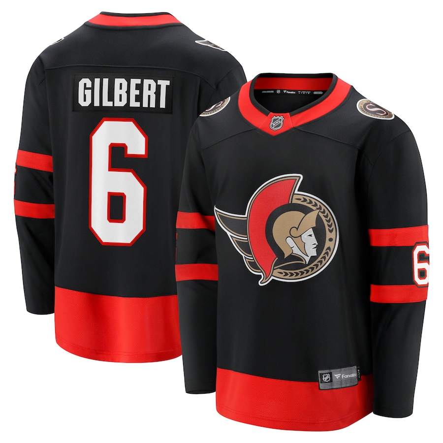 Men's Ottawa Senators Dennis Gilbert Fanatics Black Home Breakaway Jersey - Jersey
