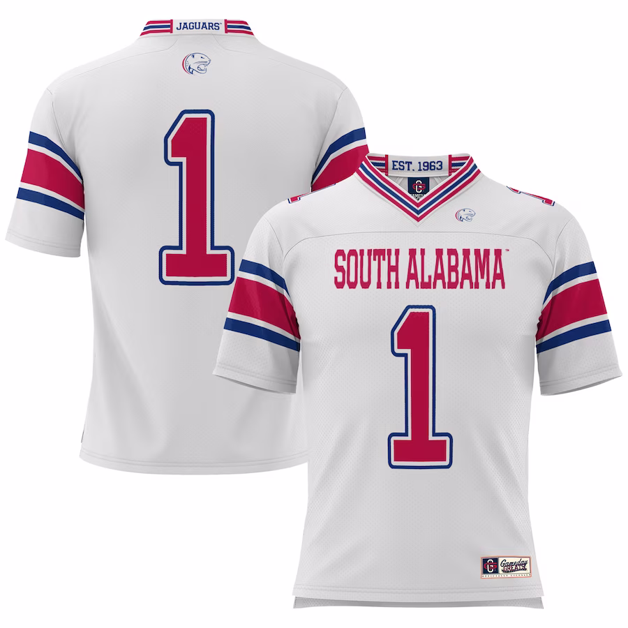 #1 South Alabama Jaguars GameDay Greats Football Jersey - White - Jersey
