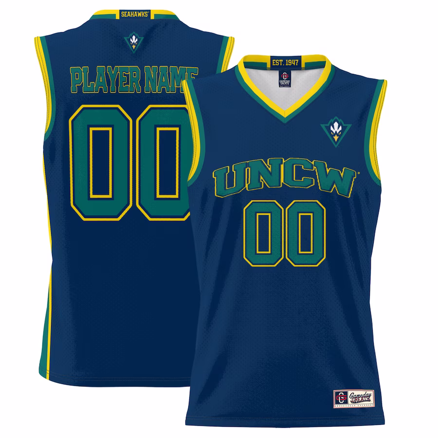 UNC Wilmington Seahawks GameDay Greats Unisex Lightweight NIL Pick-A-Player Basketball Jersey - Navy - Jersey
