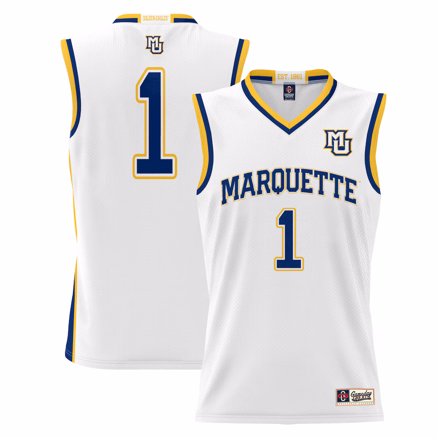 Youth GameDay Greats White #1 Marquette Golden Eagles Lightweight Basketball Jersey - Jersey