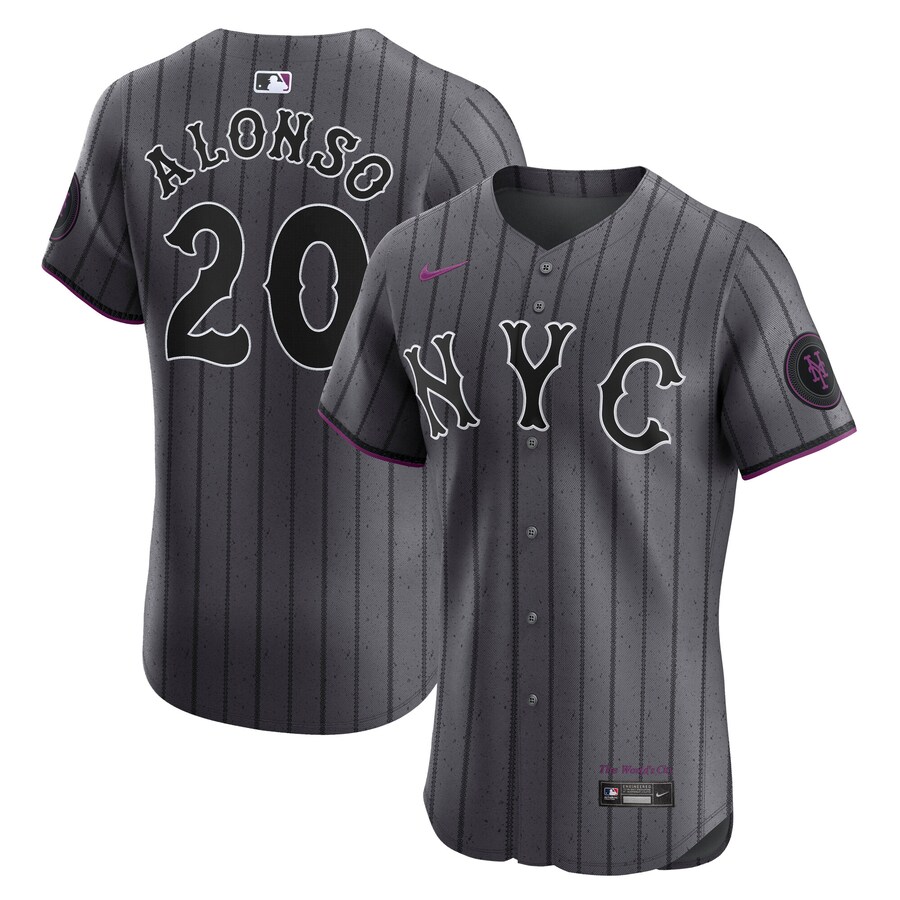 Men's New York Mets Pete Alonso Nike Gray City Connect Elite Jersey - Jersey