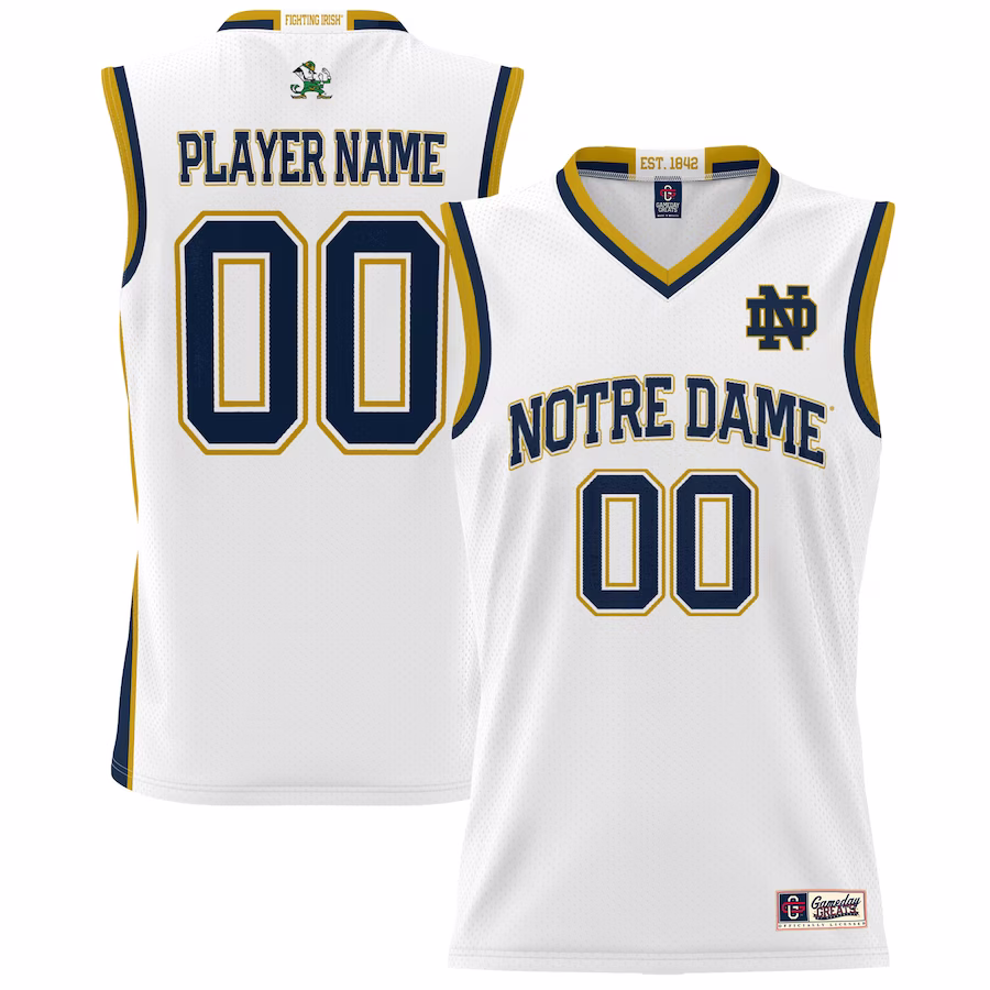 Notre Dame Fighting Irish GameDay Greats Youth NIL Pick-A-Player Lightweight Basketball Jersey - White - Jersey