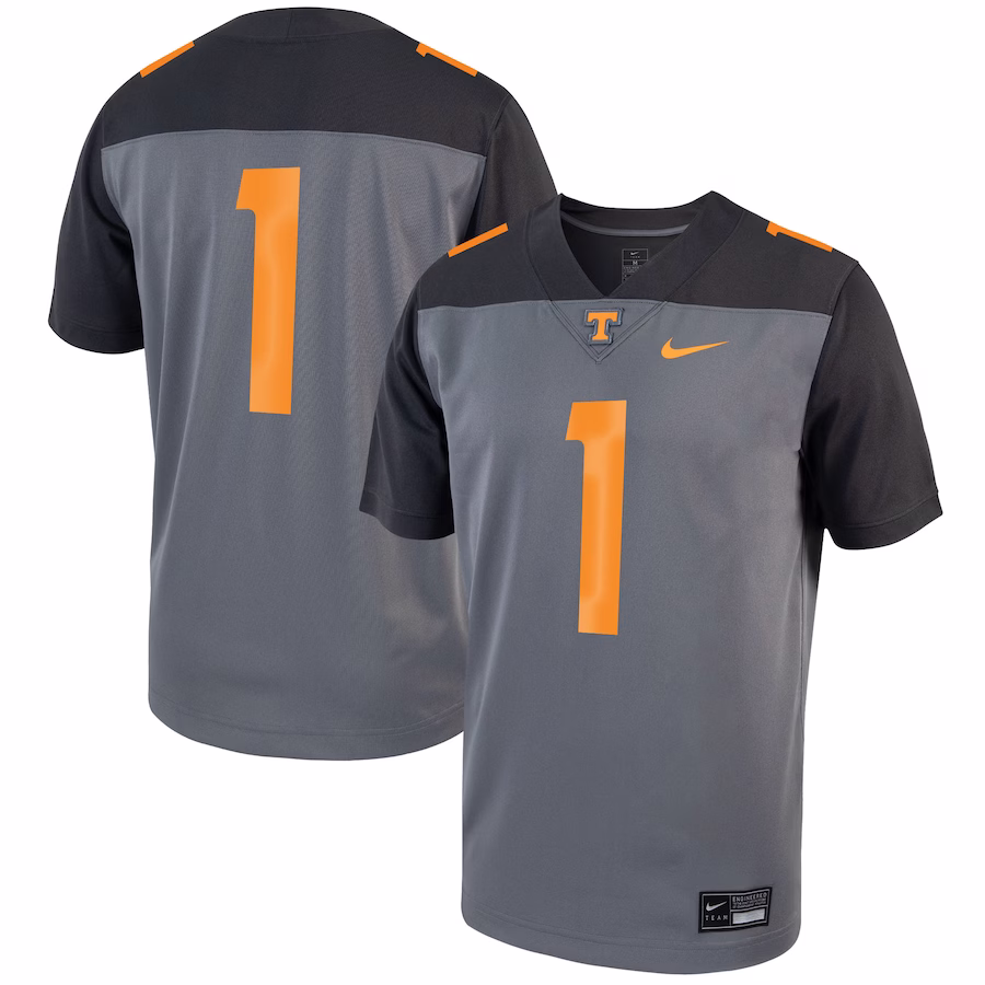 #1 Tennessee Volunteers Nike Alternate Game Football Jersey - Gray - Jersey