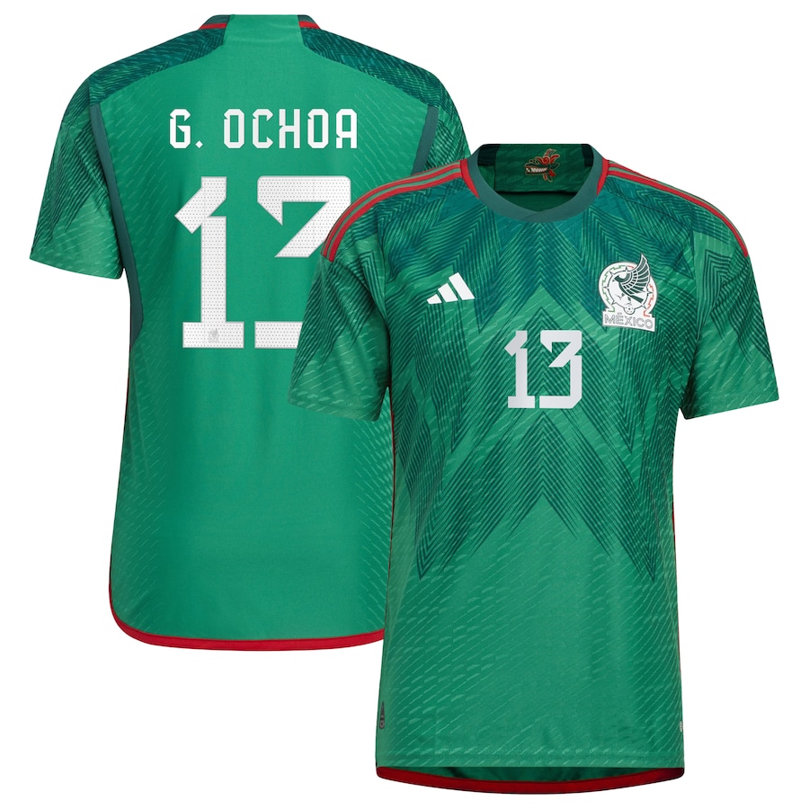 Men's Mexico National Team Guillermo Ochoa adidas Green 2022/23 Home Authentic Player Jersey - Jersey