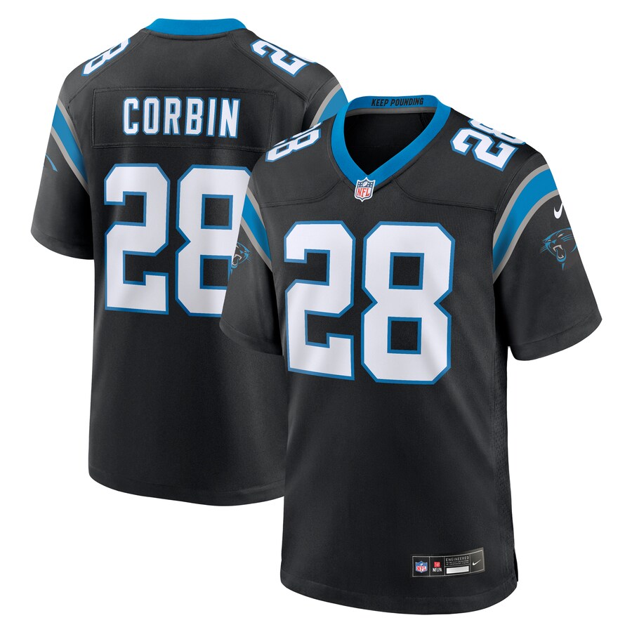 Men's Carolina Panthers Jashaun Corbin Nike  Black Team Game Jersey - Jersey