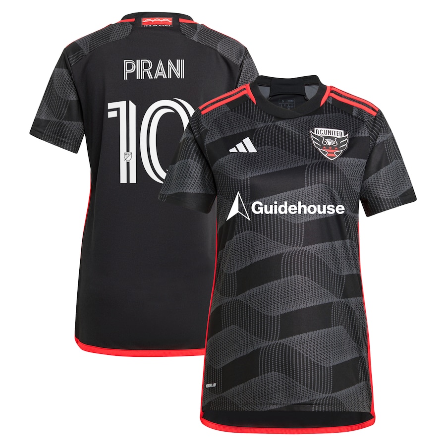 Women's D.C. United Gabriel Pirani adidas Black 2024 The Icon Kit Replica Player Jersey - Jersey