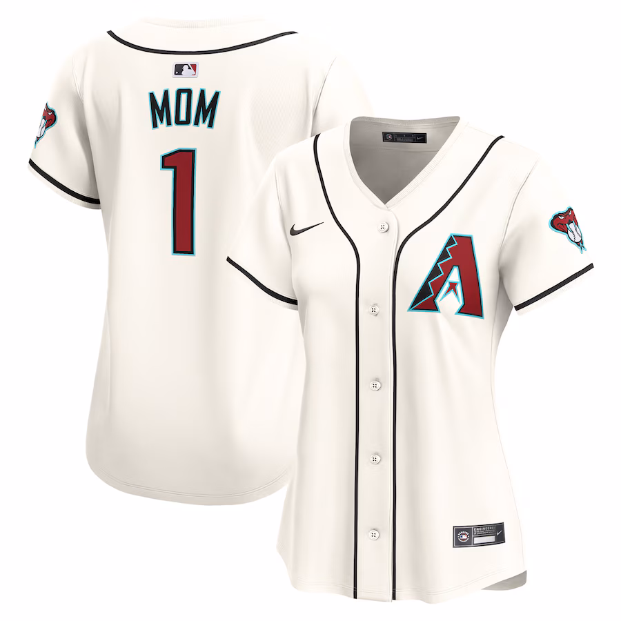 Women's Arizona Diamondbacks Nike White #1 Mom Home Limited Jersey - Jersey