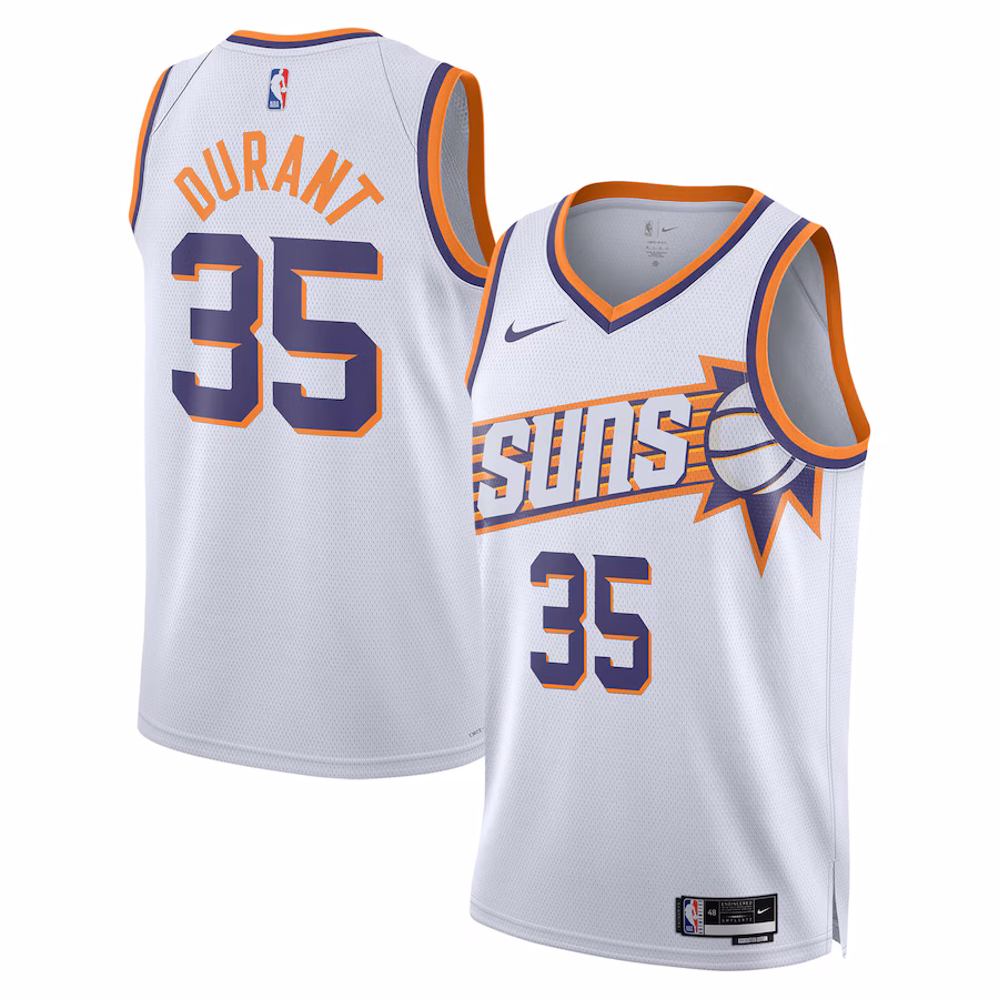 Unisex Phoenix Suns Kevin Durant Nike White Swingman Jersey - Association Edition - Jersey