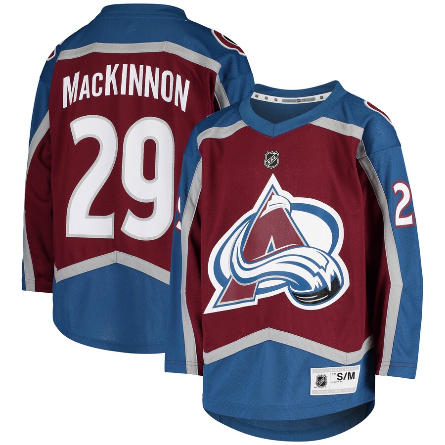 Youth Colorado Avalanche Nathan MacKinnon Burgundy Home Replica Player Jersey - Jersey