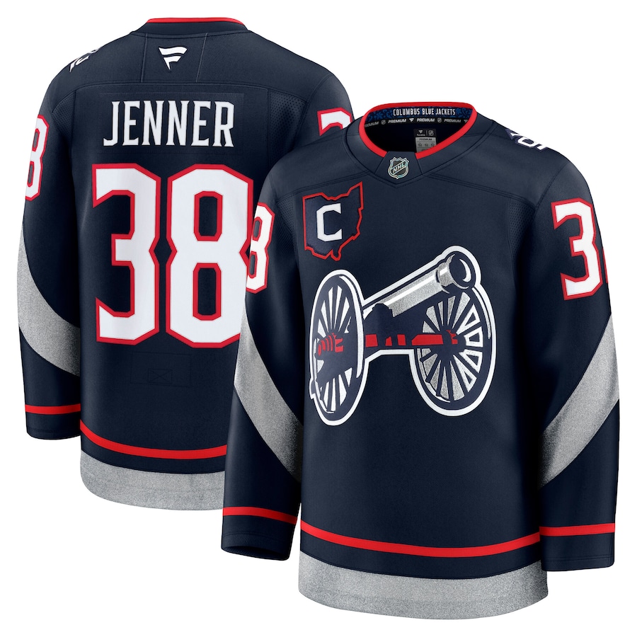 Men's Columbus Blue Jackets Boone Jenner Fanatics Navy 2025 NHL Stadium Series Premium Player Jersey - Jersey