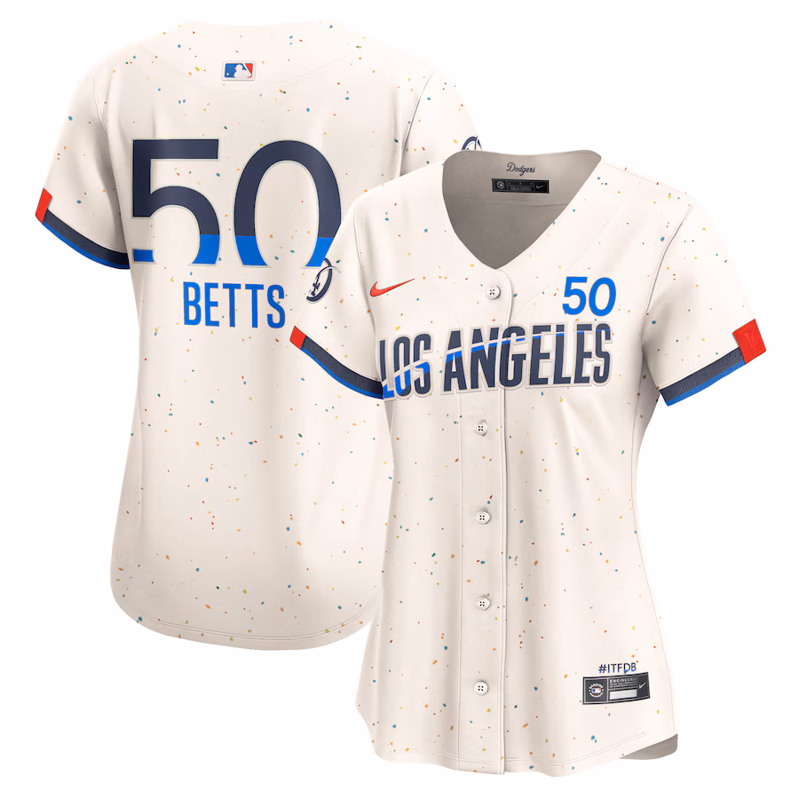 Women's Los Angeles Dodgers Mookie Betts Nike Cream 2024 City Connect Limited Player Jersey - Jersey