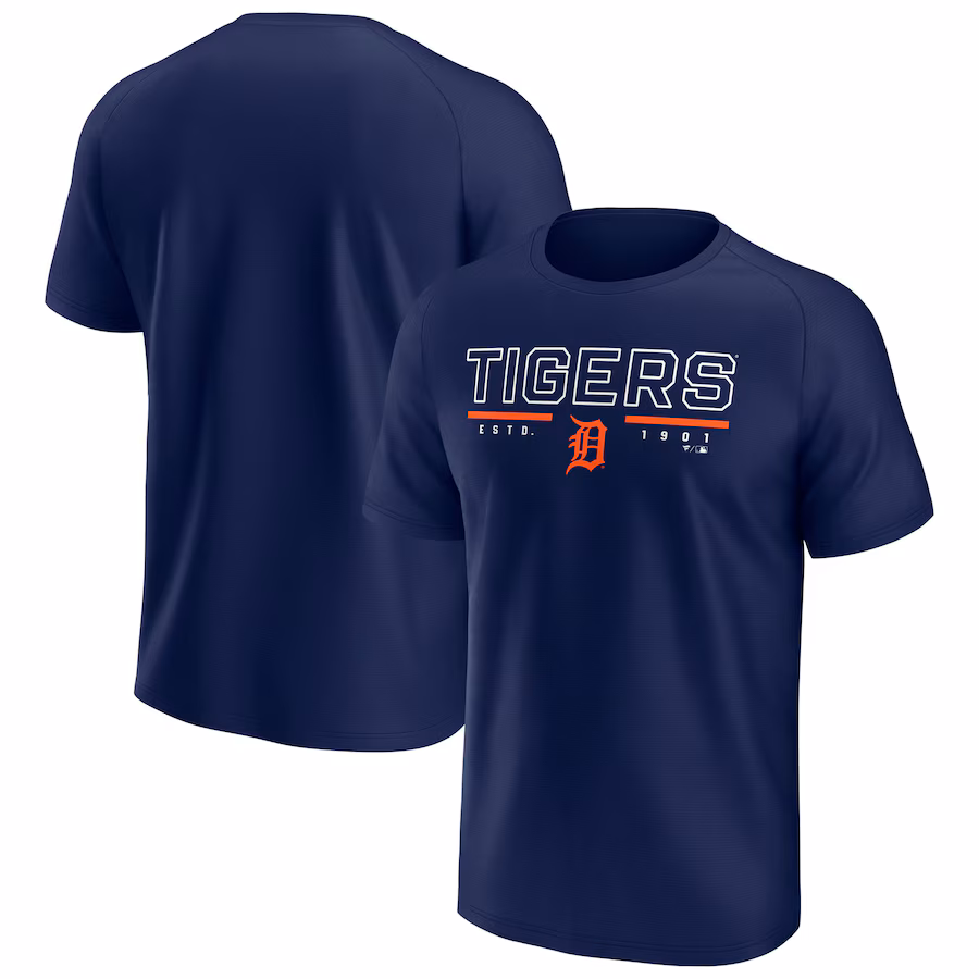 Men's Detroit Tigers Fanatics Navy Raglan T-Shirt - Jersey