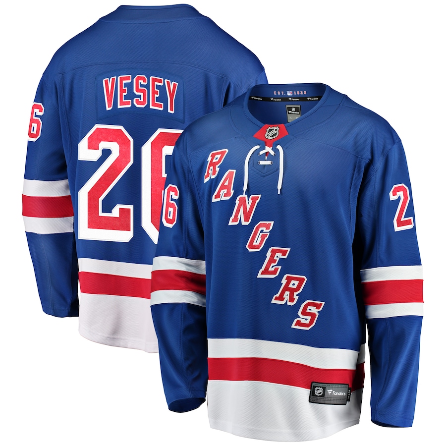 Men's New York Rangers Jimmy Vesey Fanatics Blue Home Breakaway Player Jersey - Jersey