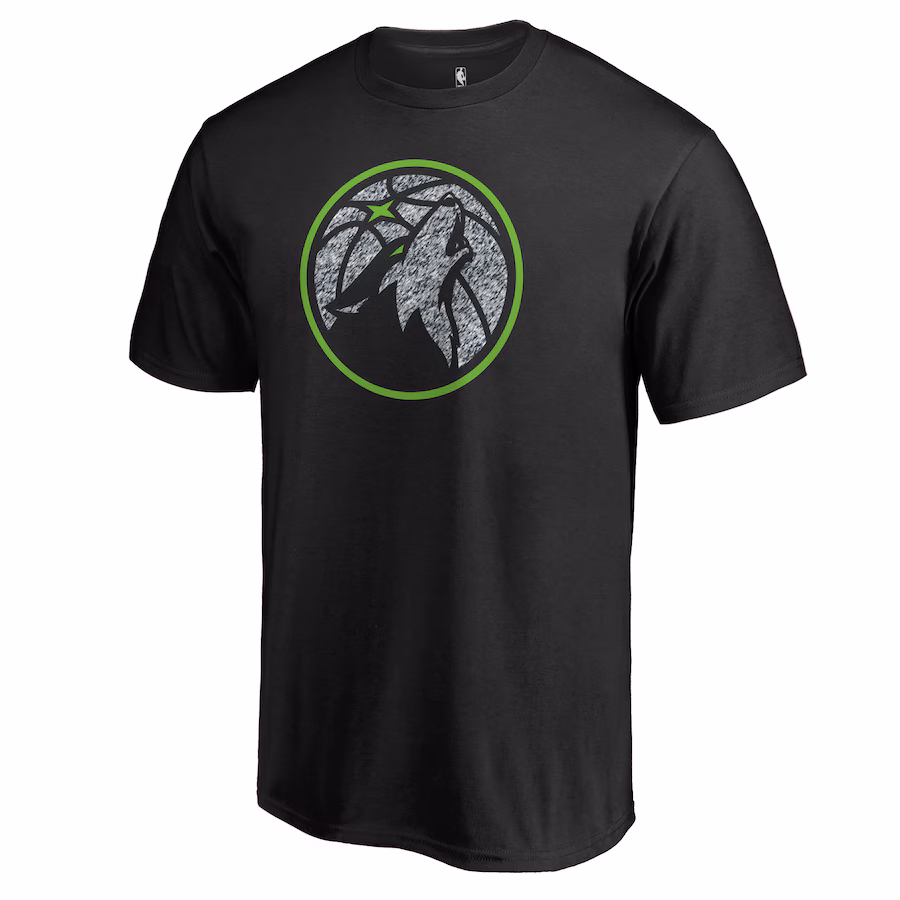 Men's Minnesota Timberwolves Black Static Logo T-Shirt - Jersey