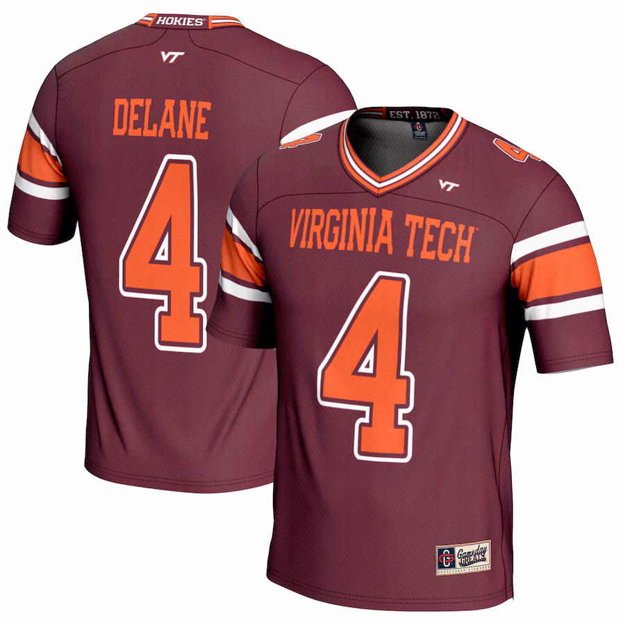 Mansoor Delane Virginia Tech Hokies GameDay Greats Youth NIL Player Football Jersey - Maroon - Jersey