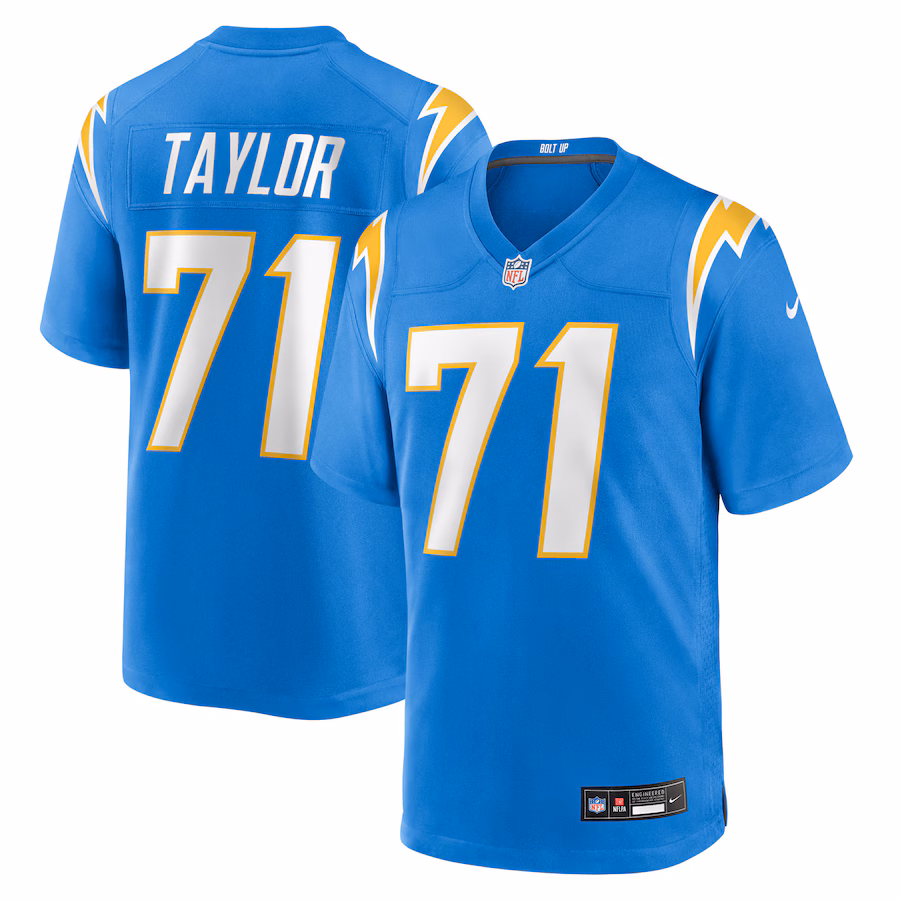Men's Los Angeles Chargers Branson Taylor Nike Powder Blue Team Game Jersey - Jersey