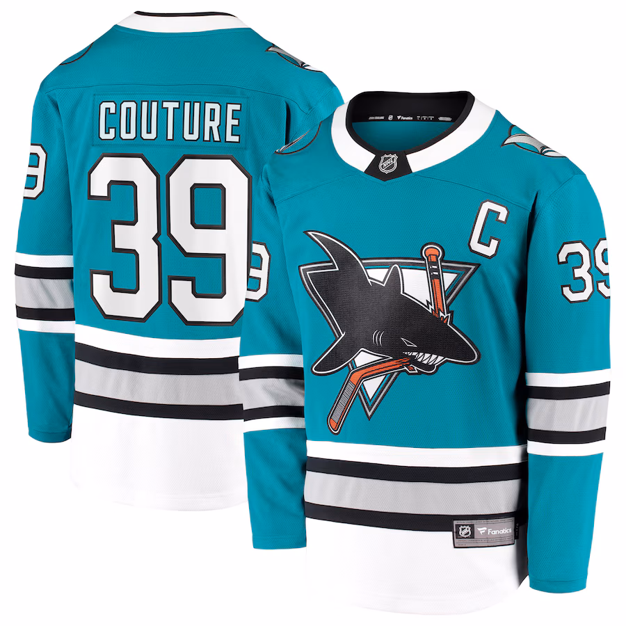 Men's San Jose Sharks Logan Couture Fanatics Teal 30th Anniversary Premier Breakaway Player Jersey - Jersey