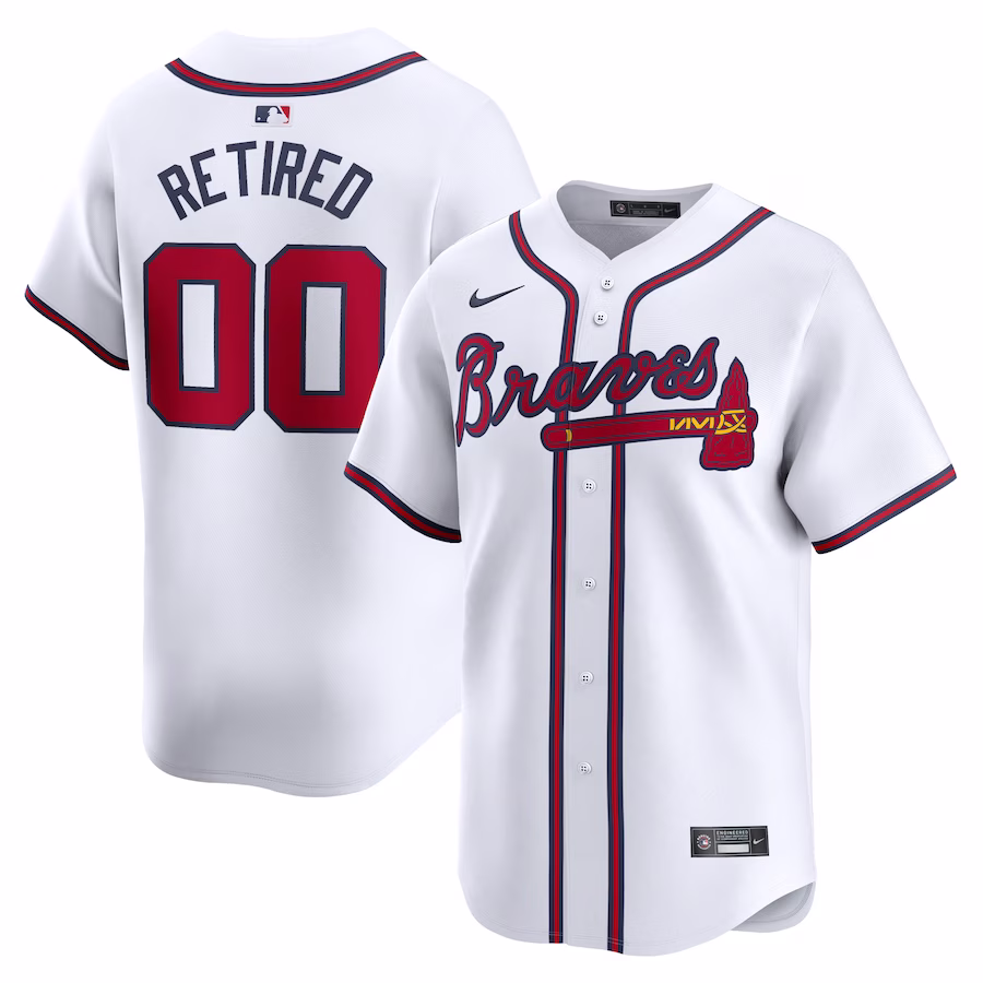 Men's Atlanta Braves Nike White Home Limited Pick-A-Player Retired Roster Jersey - Jersey