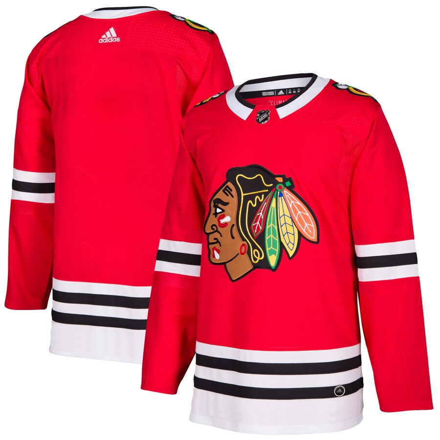 Men's Chicago Blackhawks adidas Red Home Authentic Blank Jersey - Jersey