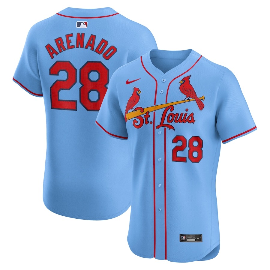 Men's St. Louis Cardinals Nolan Arenado Nike Light Blue Alternate Elite Player Jersey - Jersey