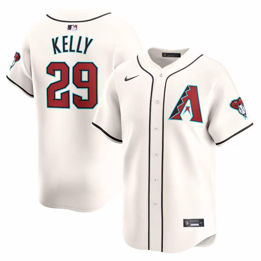 Men's Arizona Diamondbacks Merrill Kelly Nike White Home Limited Player Jersey - Jersey