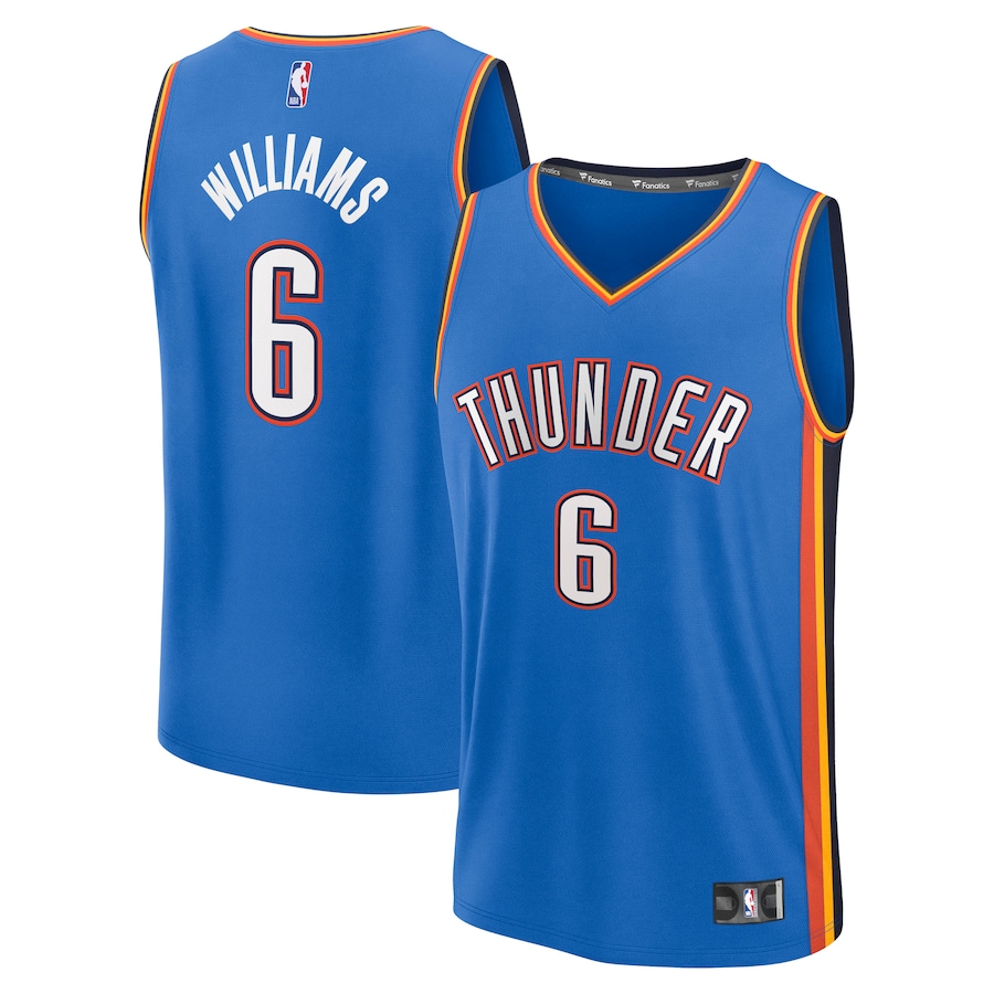 Men's Oklahoma City Thunder Jaylin Williams Fanatics Blue Fast Break Replica Player Jersey - Icon Edition - Jersey