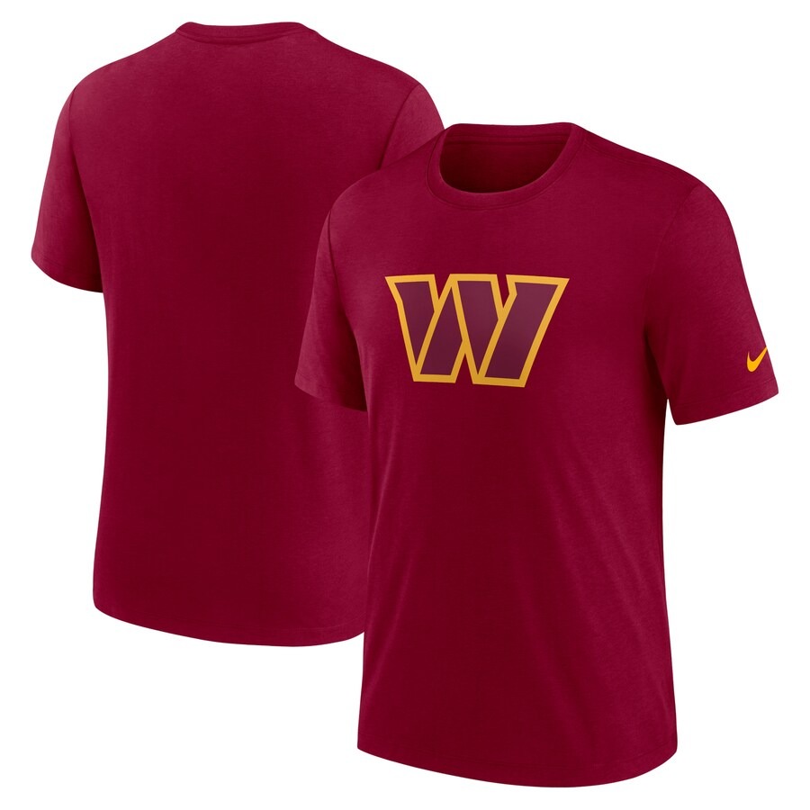 Men's Washington Commanders Nike Burgundy Rewind Logo Tri-Blend T-Shirt - Jersey