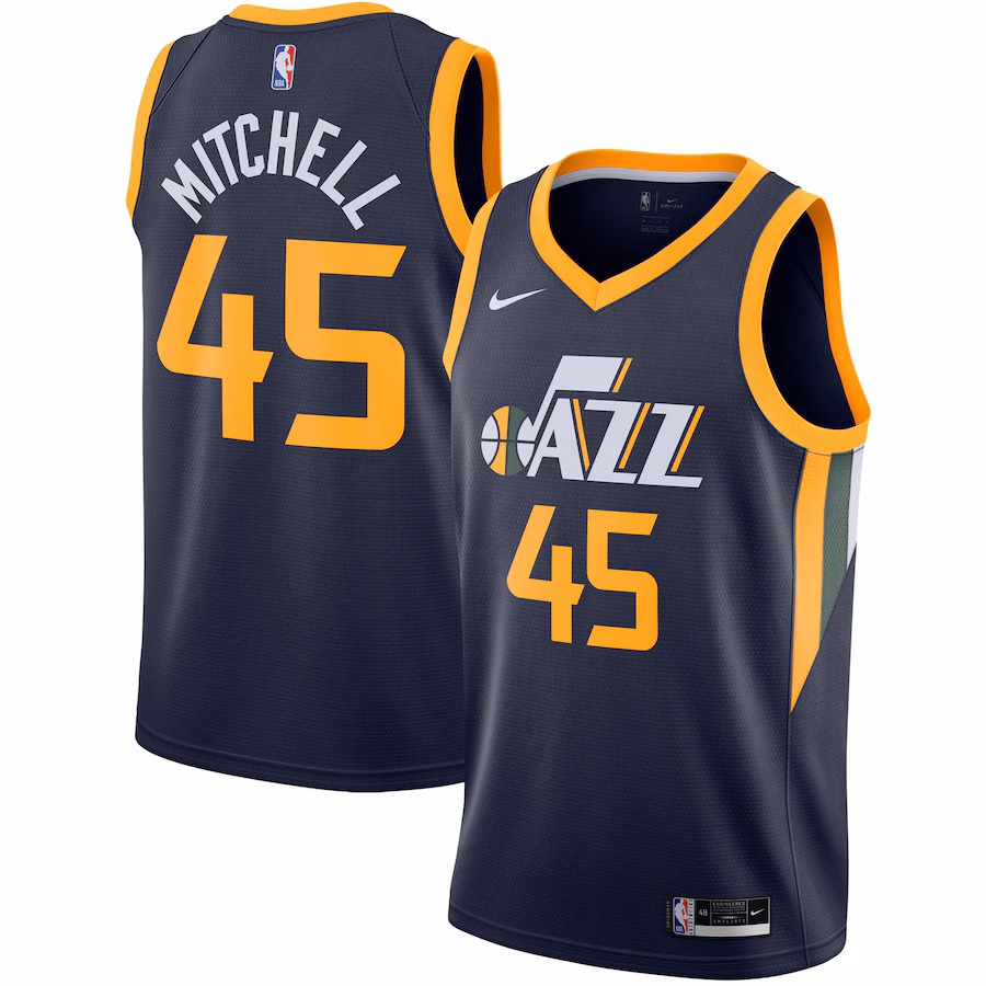 Men's Utah Jazz Donovan Mitchell Nike Navy 2020/21 Swingman Jersey - Icon Edition - Jersey