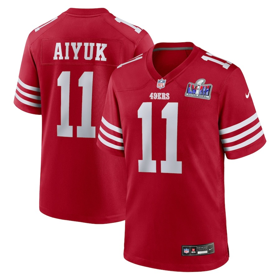 Men's San Francisco 49ers Brandon Aiyuk Nike Scarlet Super Bowl LVIII Game Jersey - Jersey