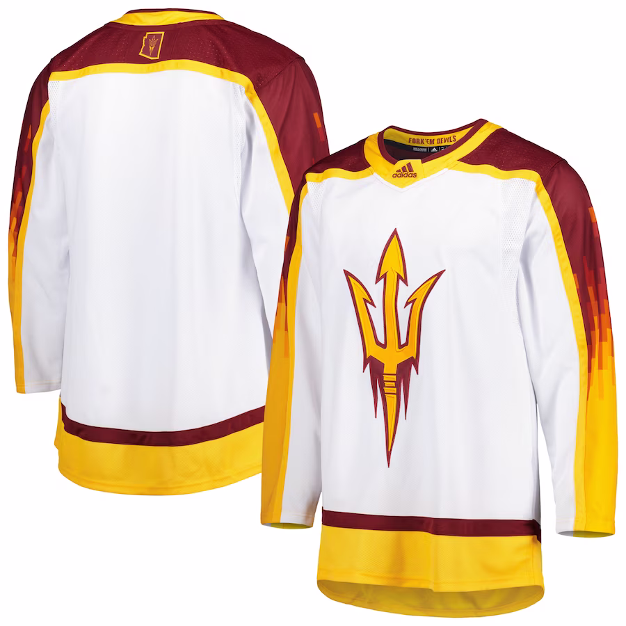 Arizona State Sun Devils adidas Alternate Desert Inferno Hockey Primegreen Jersey - White - Jersey