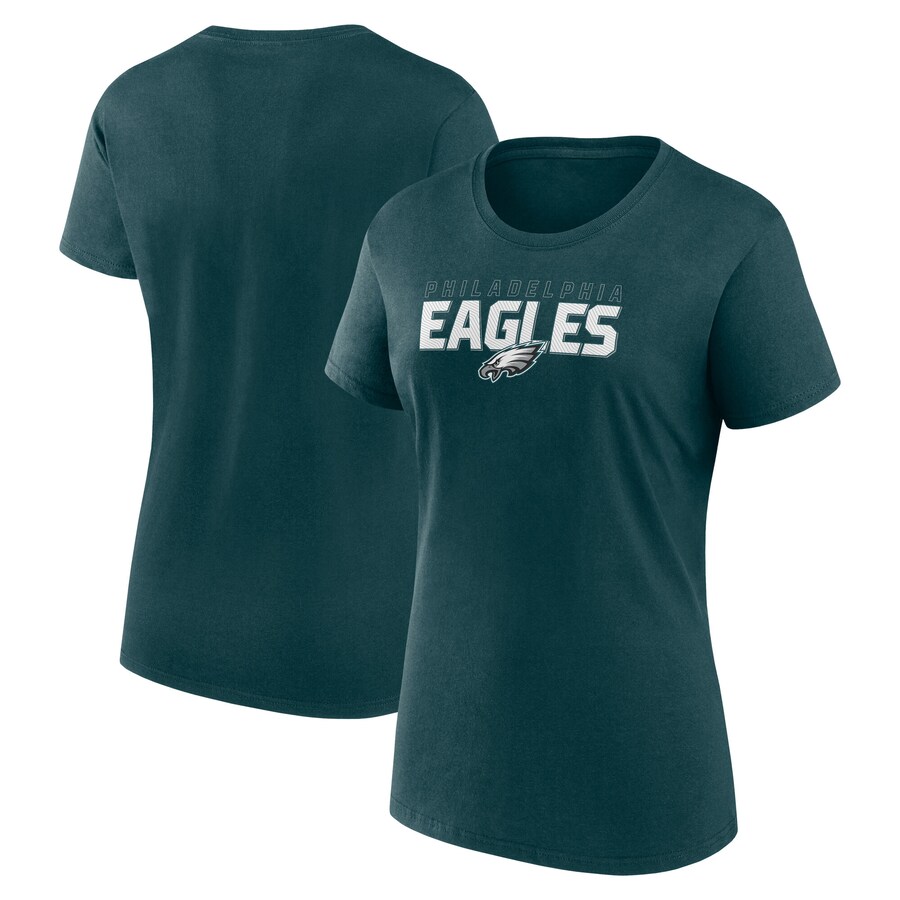 Women's Philadelphia Eagles Logo Athletic Midnight Green Lean T-Shirt - Jersey