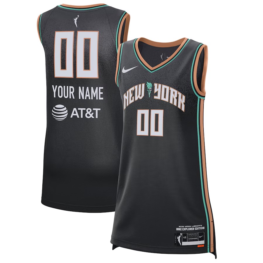 Unisex New York Liberty Nike Black 2021 Explorer Edition Victory Custom Jersey - Jersey