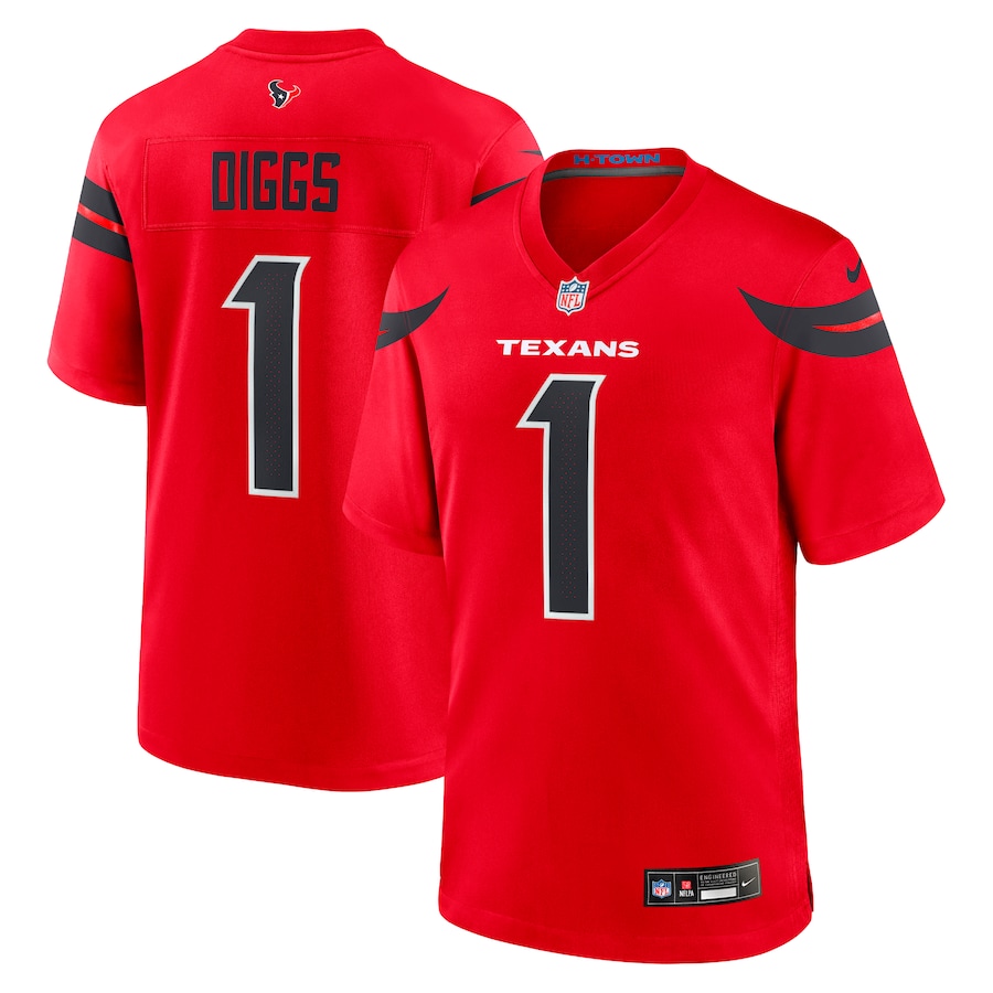 Men's Houston Texans Stefon Diggs Nike  Red Alternate Game Jersey - Jersey