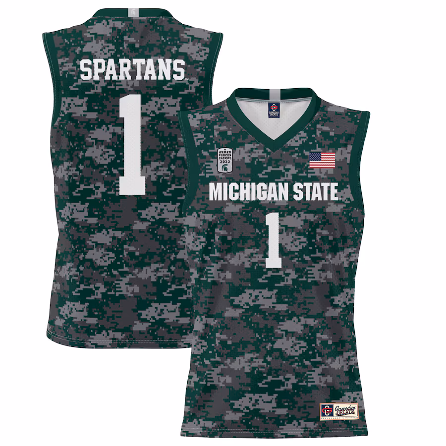 Men's GameDay Greats #1 Green Michigan State Spartans 2022 Carrier Classic Lightweight Jersey - Jersey