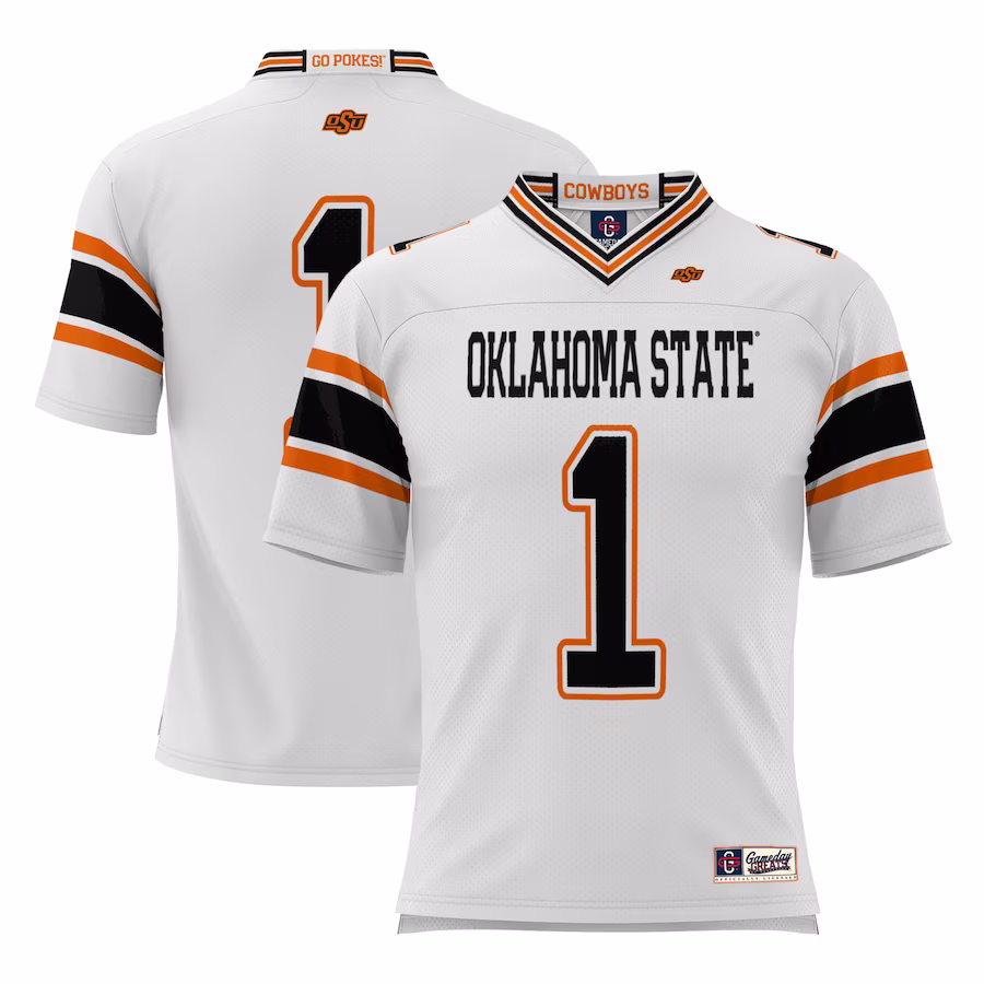 #1 Oklahoma State Cowboys GameDay Greats Football Jersey - White - Jersey