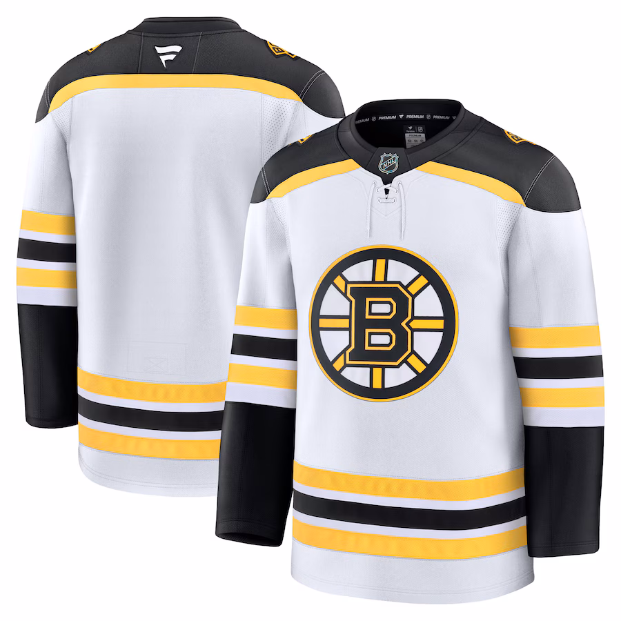 Men's Boston Bruins Fanatics White Away Premium Jersey - Jersey