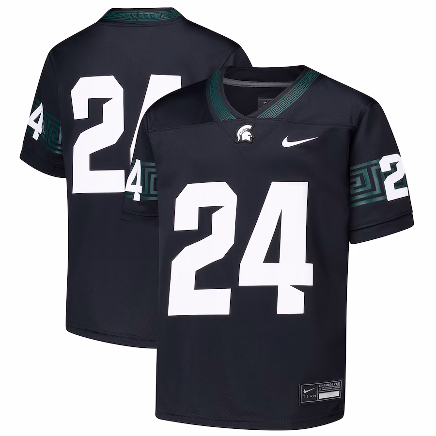 Youth Nike #24 Black Michigan State Spartans Untouchable Football Jersey - Jersey
