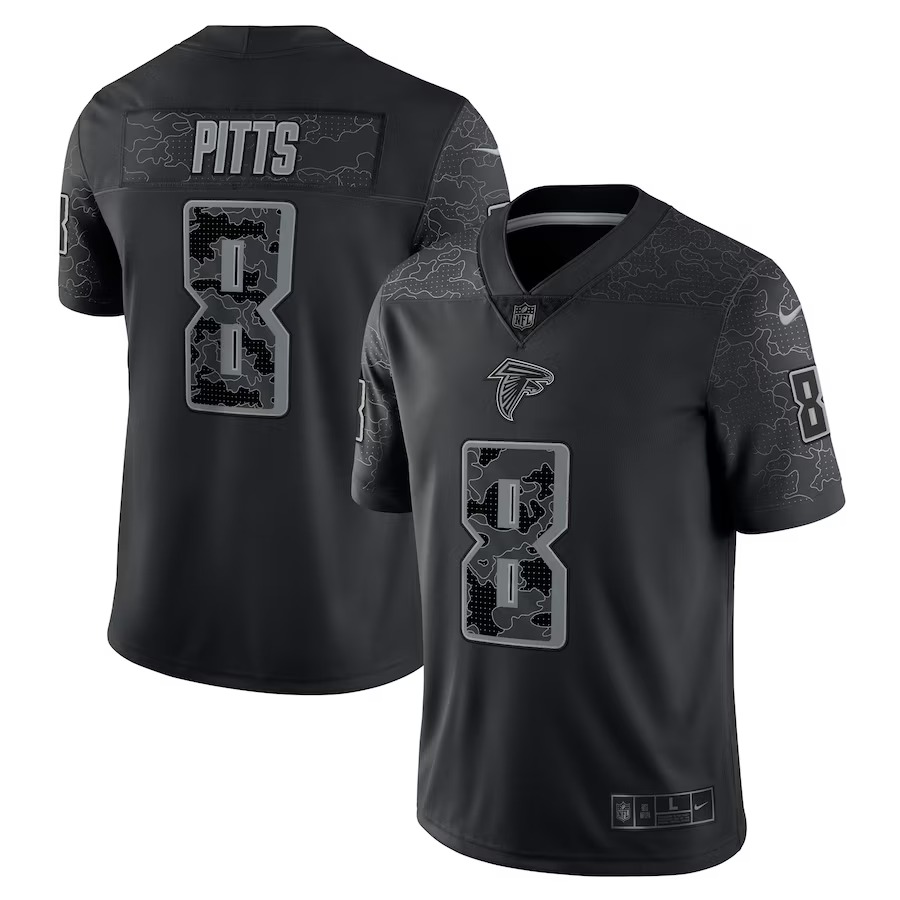 Men's Atlanta Falcons Kyle Pitts Nike Black RFLCTV Limited Jersey - Jersey