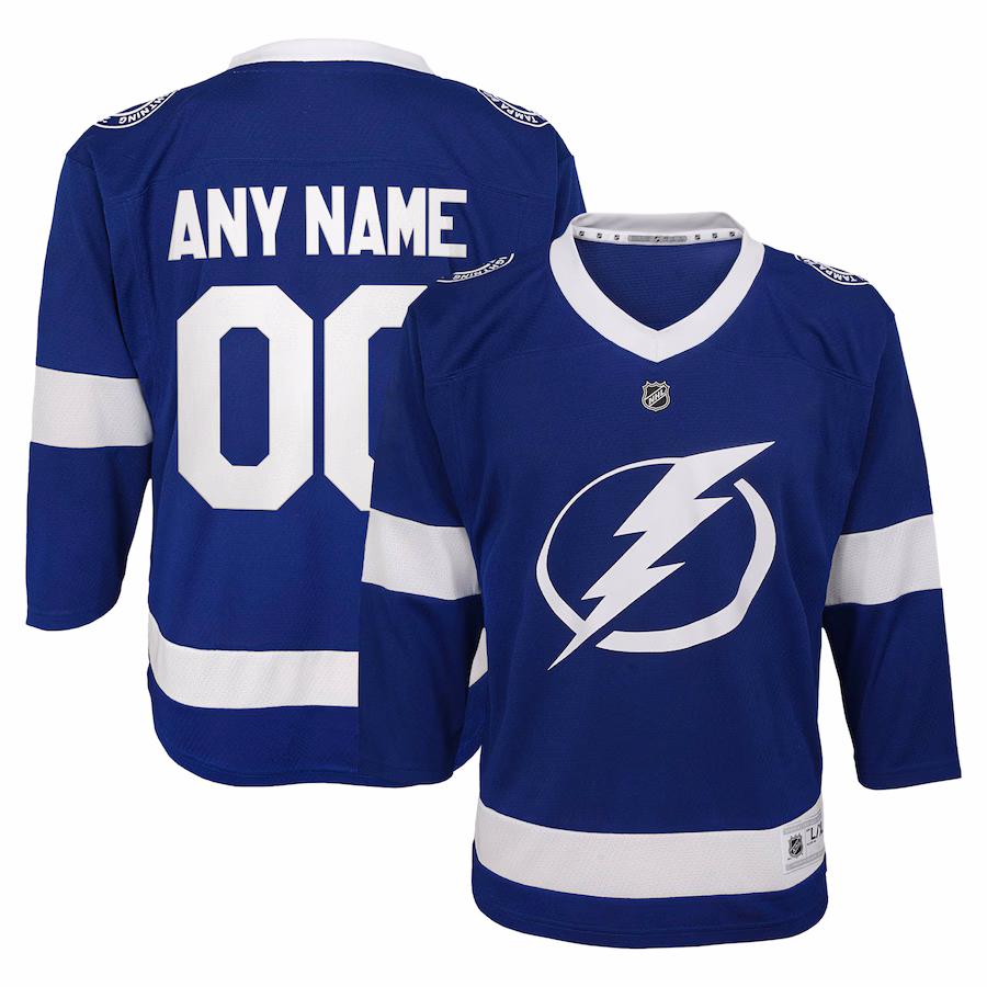 Youth Tampa Bay Lightning Blue Replica Custom Jersey - Jersey