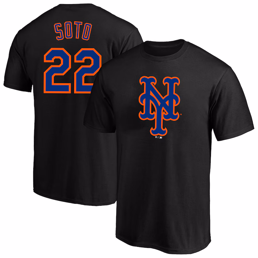 Men's New York Mets Juan Soto Profile Black Big & Tall Name & Number T-Shirt - Jersey